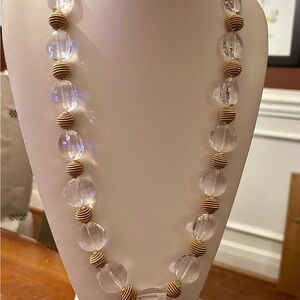 Kate Spade Clear and Gold Beaded Necklace